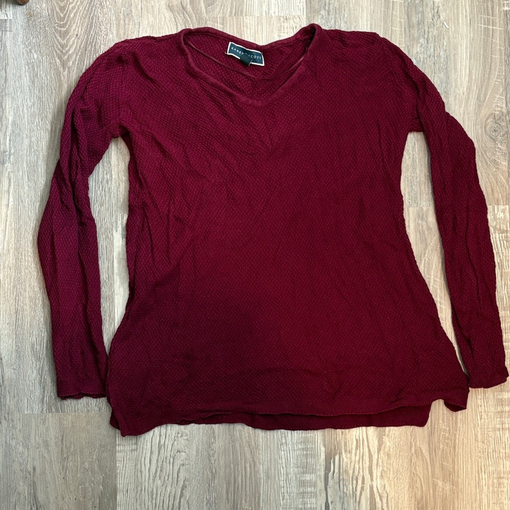 Karen Scott Rich Burgundy Knit Top